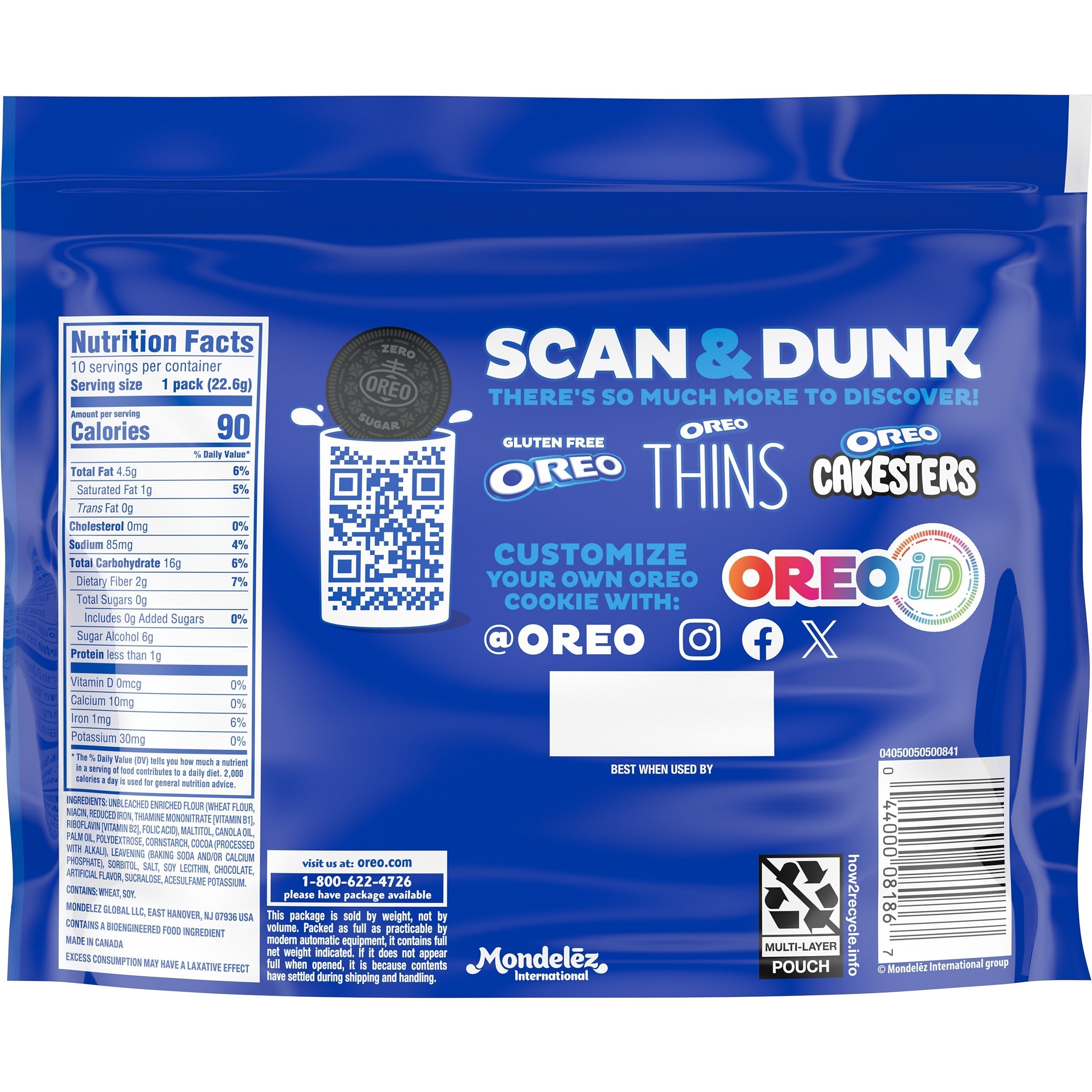 Zero Sugar Chocolate Sandwich Cookies, Snack Packs F1