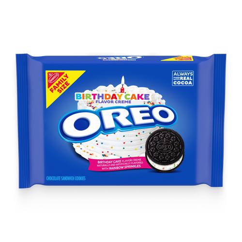 Birthday Cake Creme Chocolate Sandwich Cookies, Family Size Z2