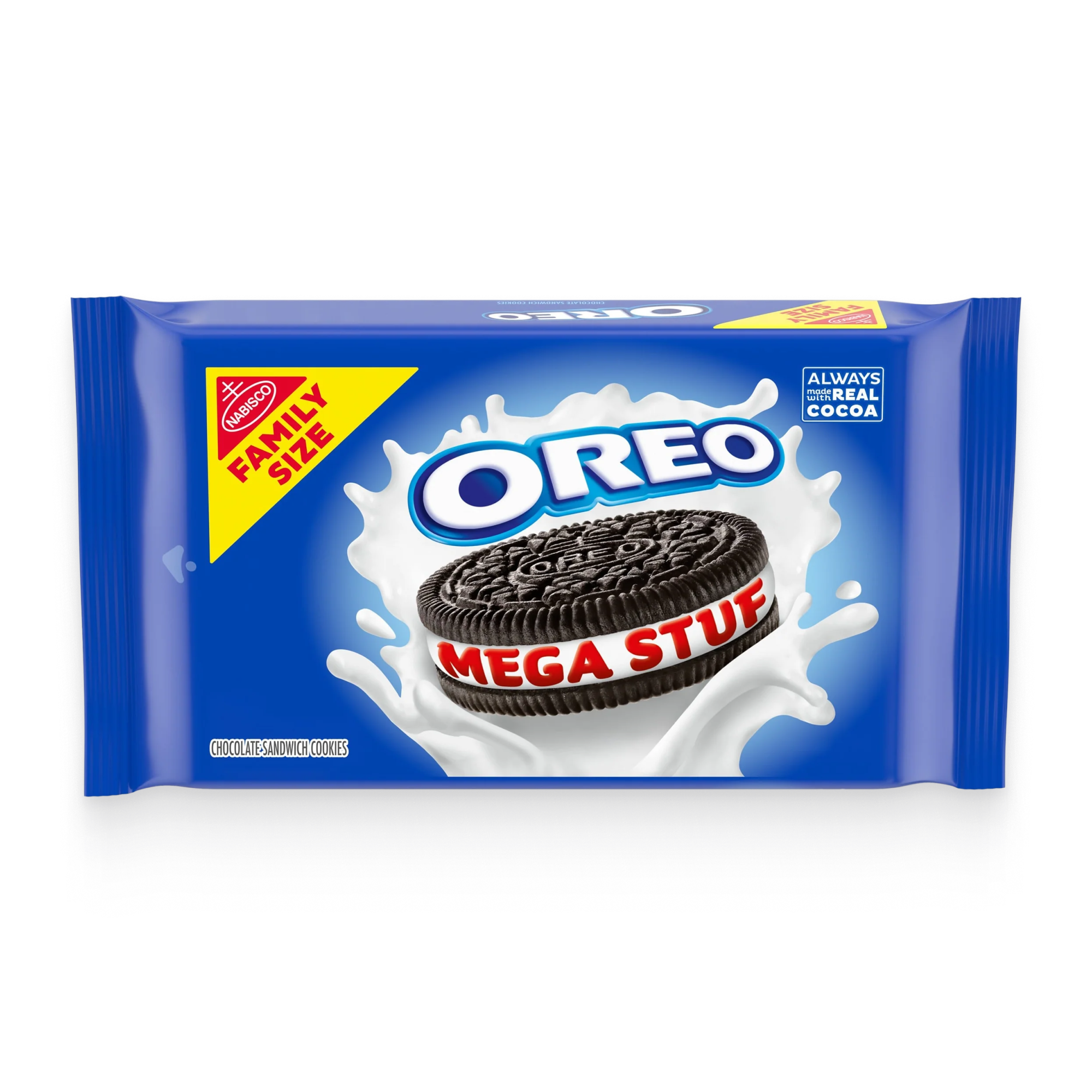 Mega Stuf Chocolate Sandwich Cookies, Family Size R0