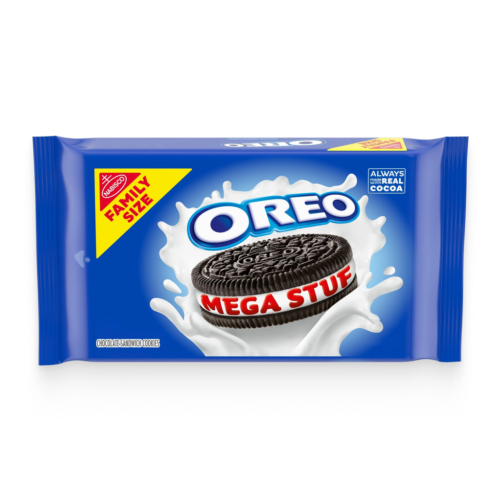 Mega Stuf Chocolate Sandwich Cookies, Family Size, 2 Pack W7