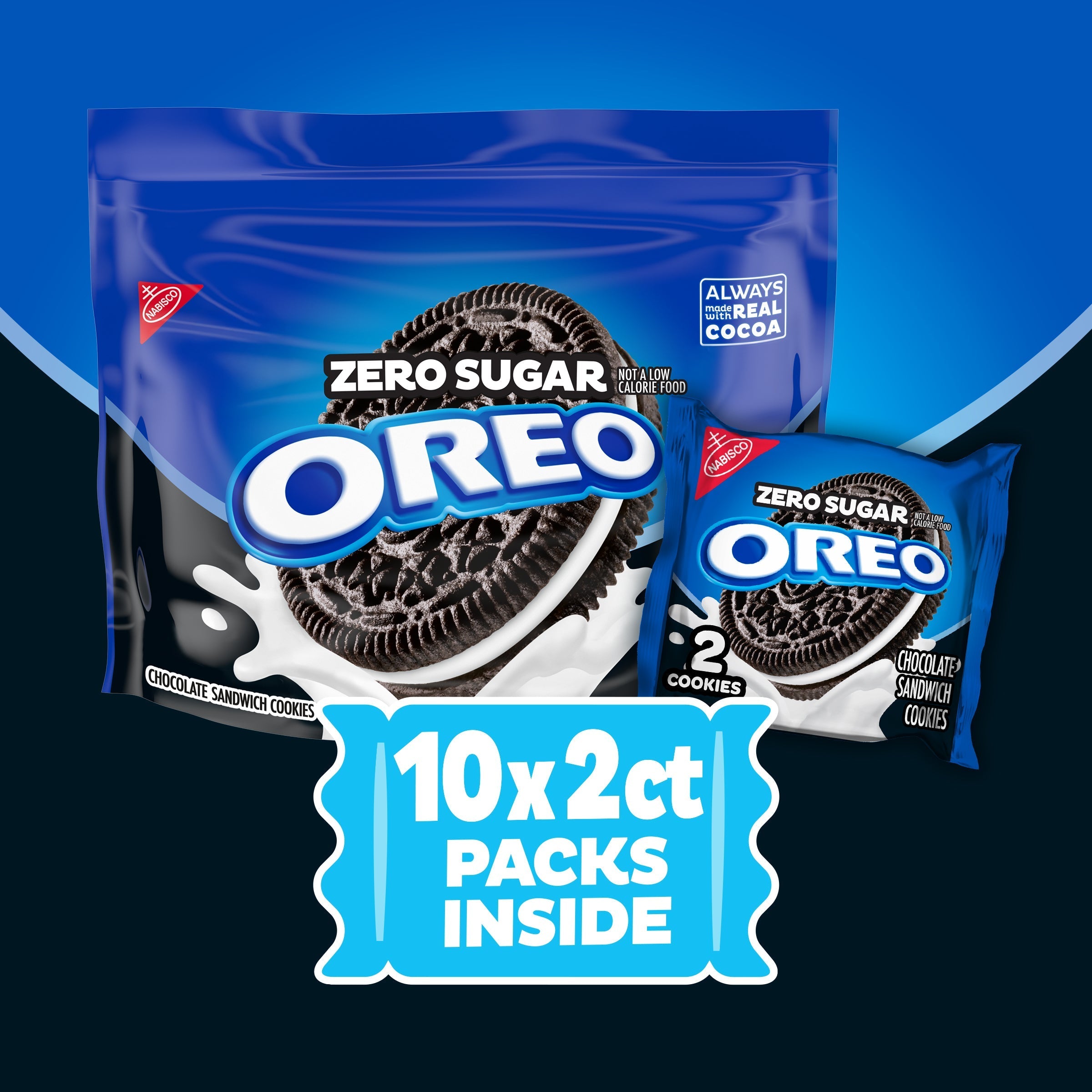 Zero Sugar Chocolate Sandwich Cookies, Snack Packs, 2 Pack P8
