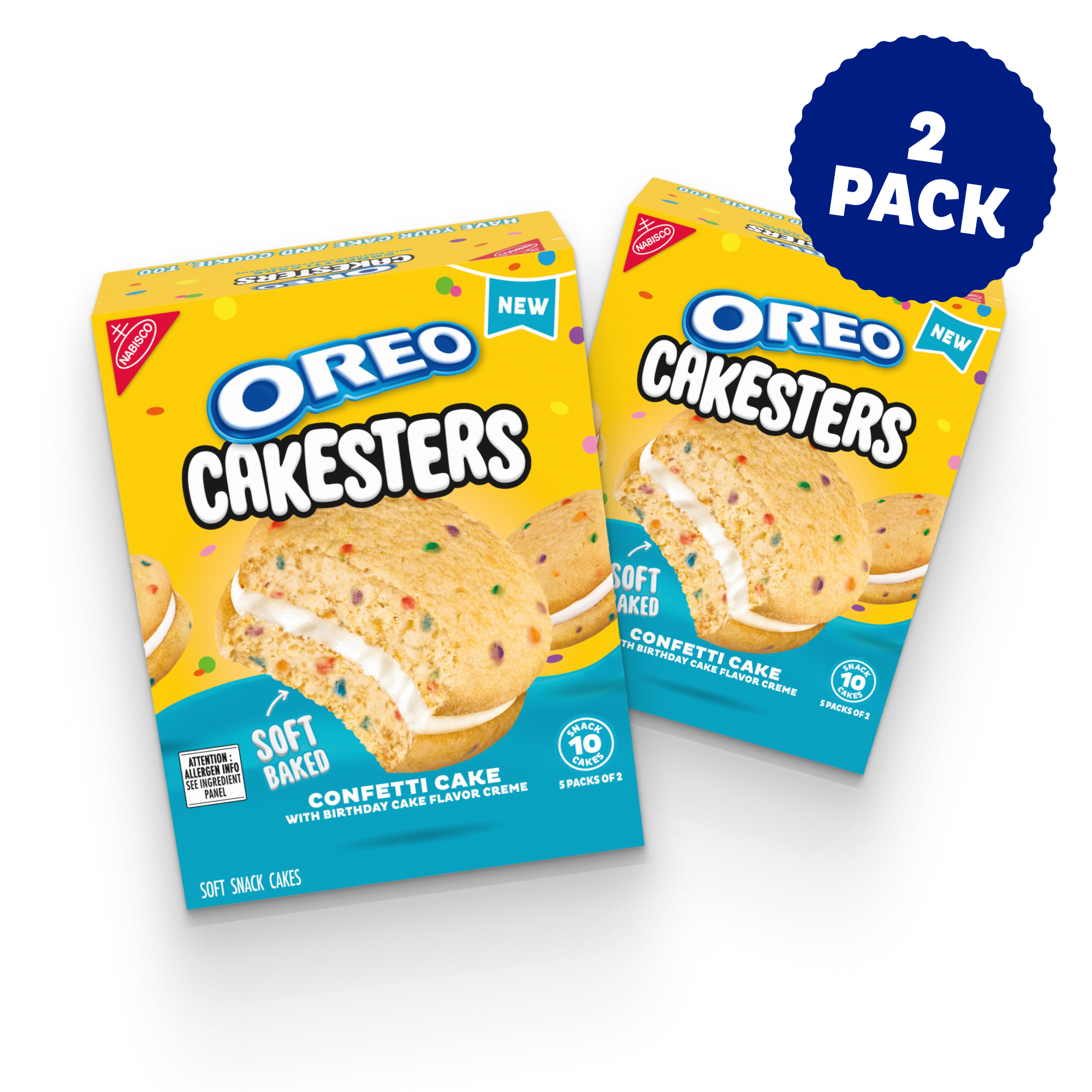 Cakesters Confetti Cake Soft Snack Cakes, Snack Packs, 2 Pack R8