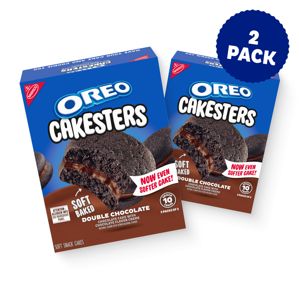 Cakesters Double Chocolate Soft Snack Cakes, Snack Packs, 2 Pack W1