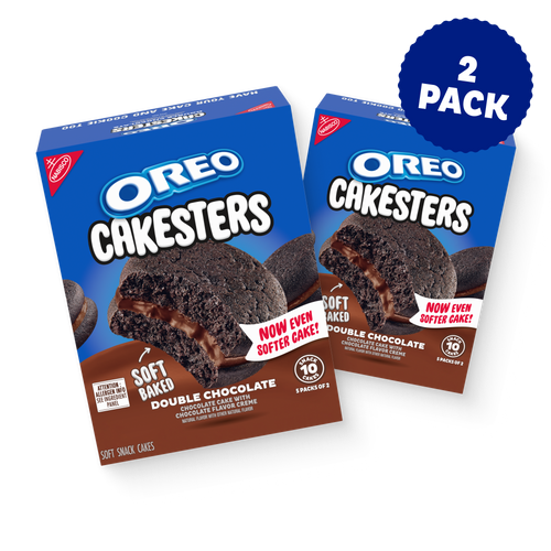 Cakesters Double Chocolate Soft Snack Cakes, Snack Packs, 2 Pack W1
