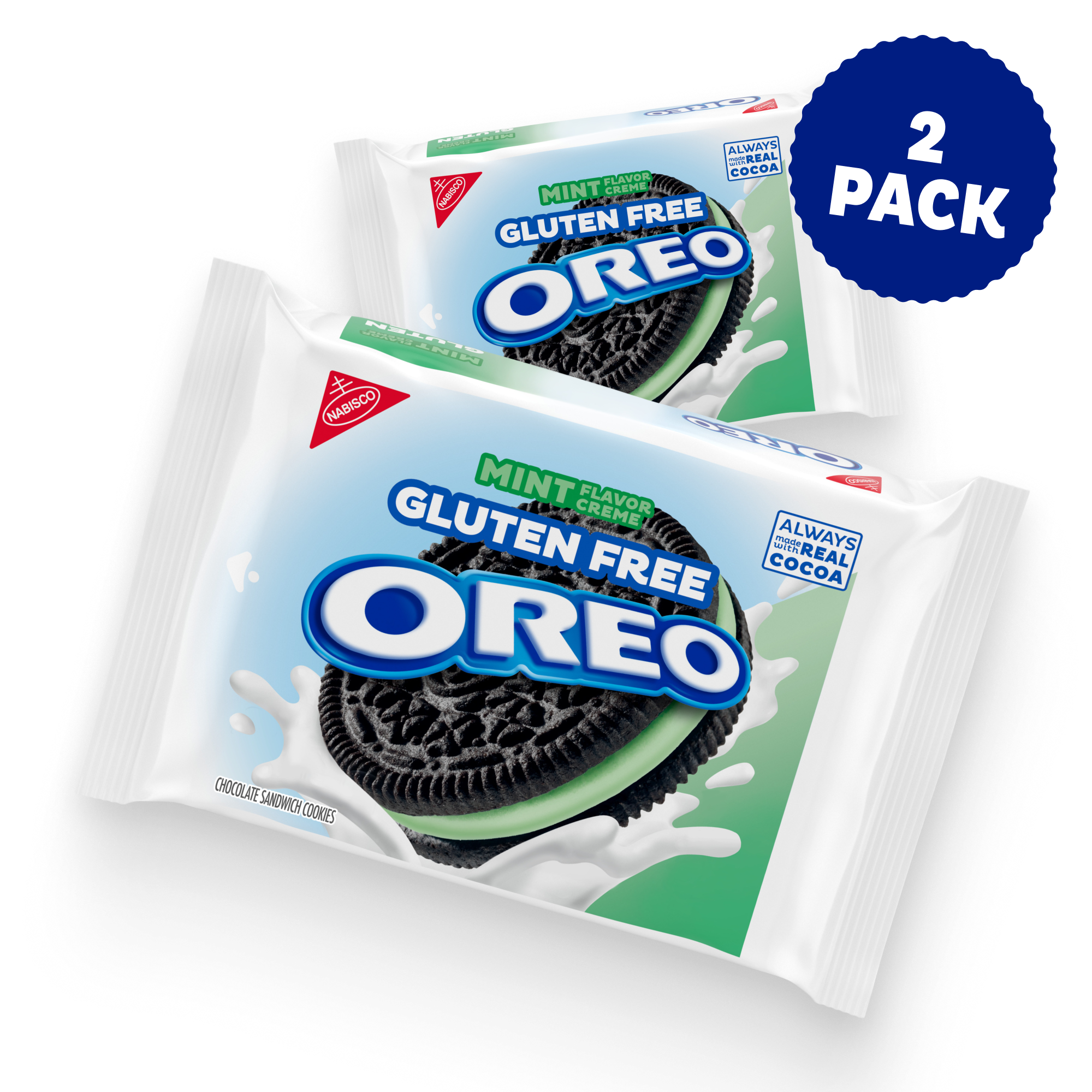 Gluten Free Mint Creme Chocolate Sandwich Cookies, 2 Pack K1