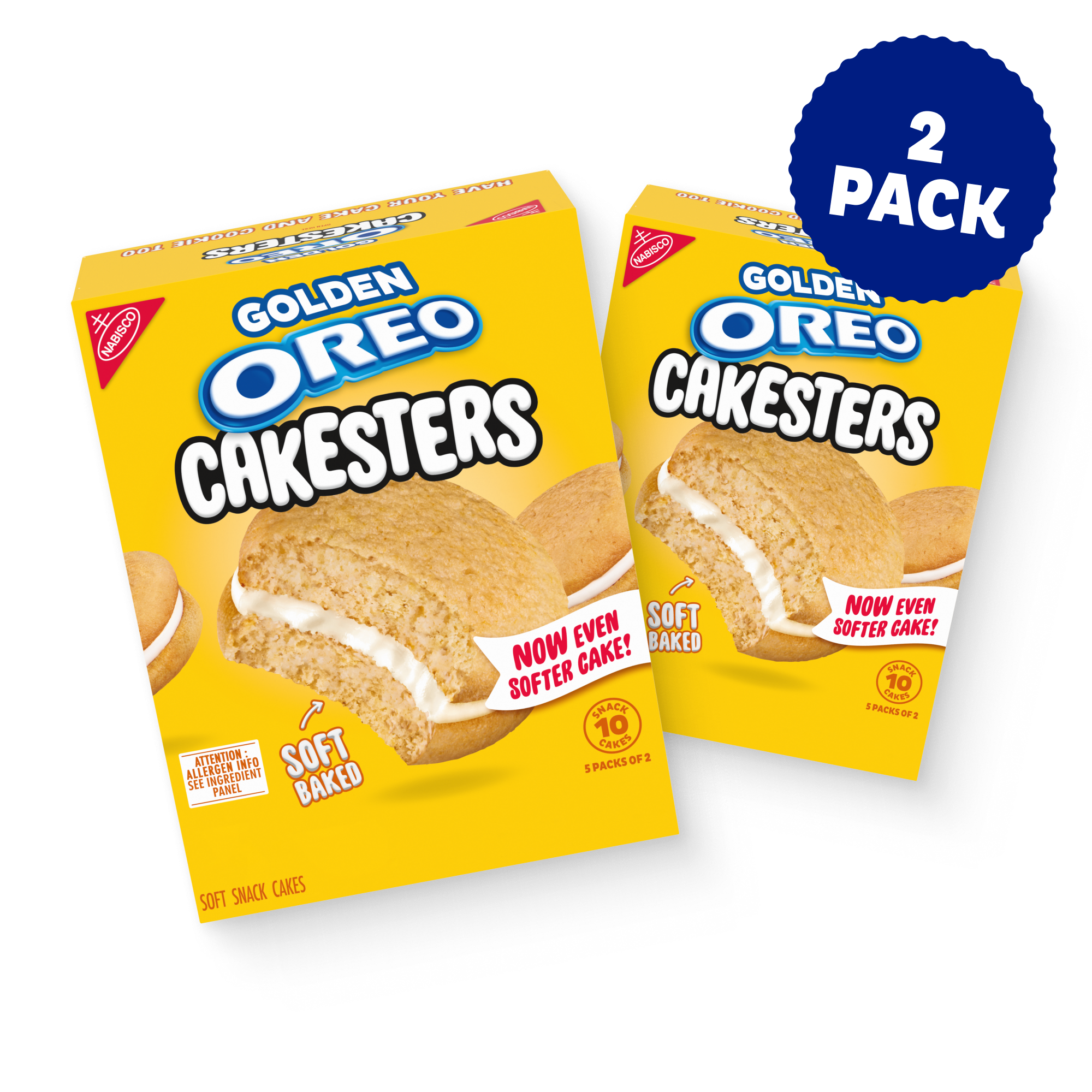 Golden Cakesters Soft Snack Cakes, Snack Packs, 2 Pack Q3