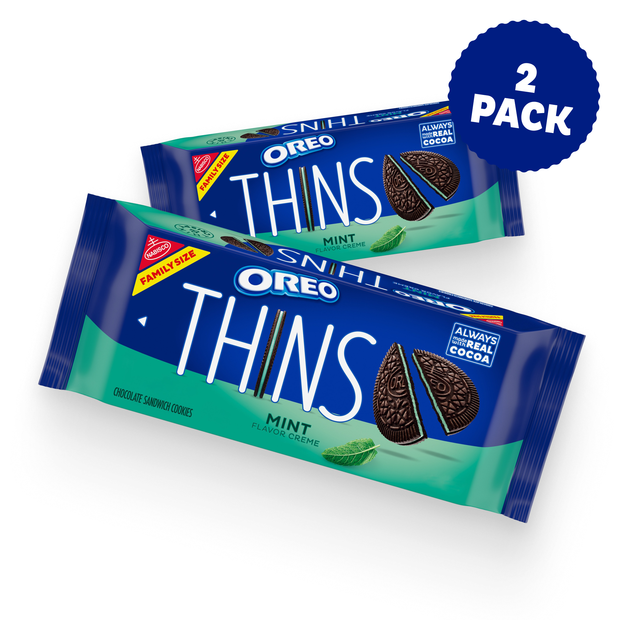 Thins Mint Creme Chocolate Sandwich Cookies, Family Size, 2 Pack E5