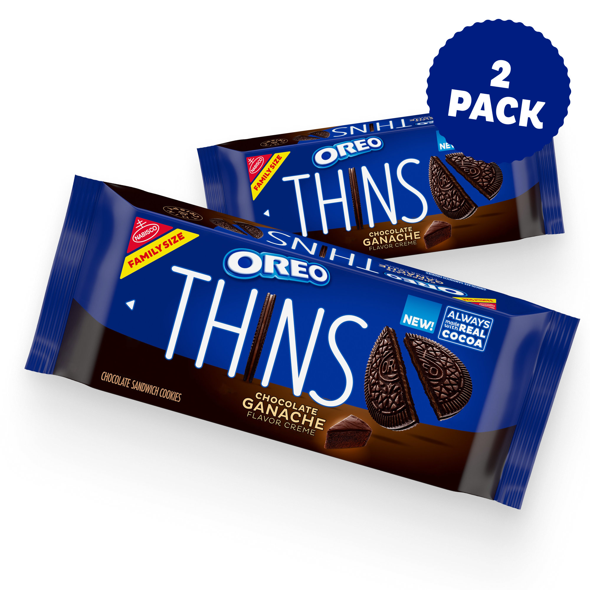 Thins Chocolate Ganache Creme Sandwich Cookies, Family Size, 2 Pack U4