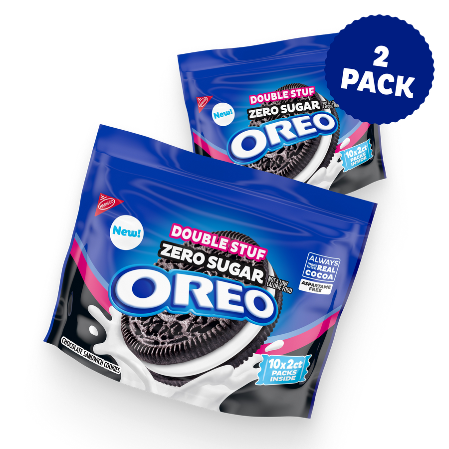 Zero Sugar Double Stuf Chocolate Sandwich Cookies, Snack Packs, 2 Pack N0