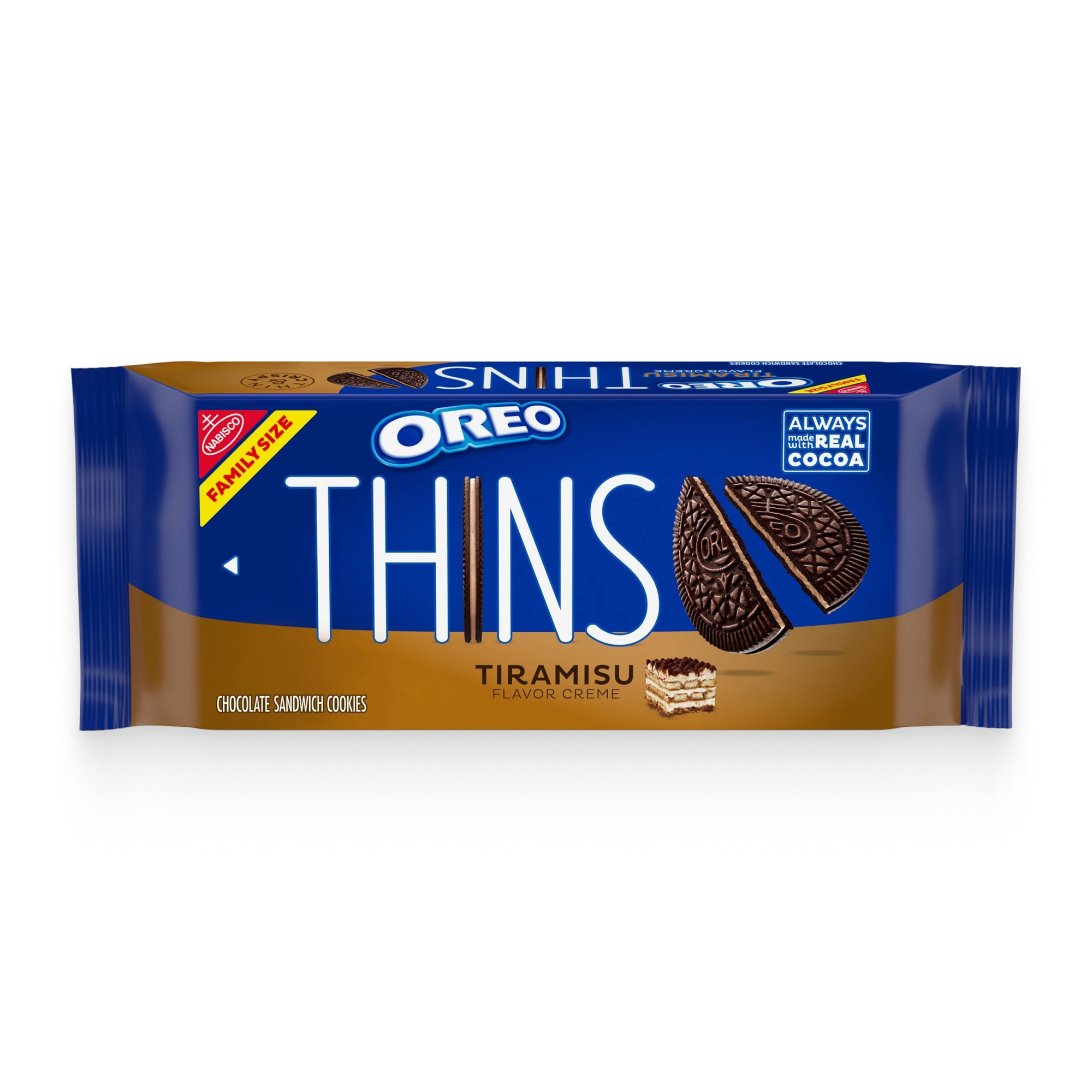 Thins Tiramisu Creme Chocolate Sandwich Cookies, Family Size L1