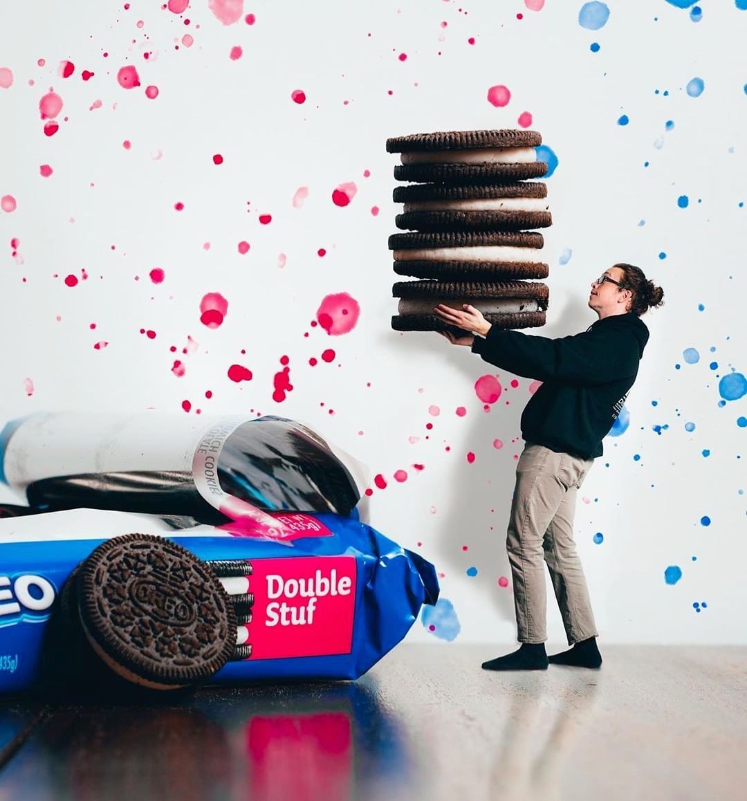 Double Stuf Chocolate Sandwich Cookies, Family Size D5