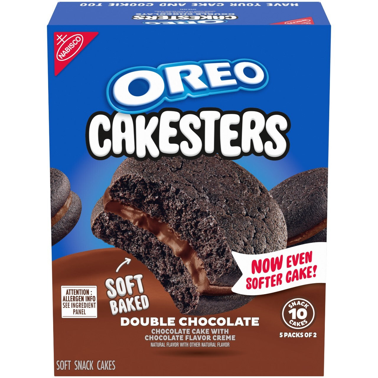 Cakesters Double Chocolate Soft Snack Cakes, Snack Packs, 2 Pack W1