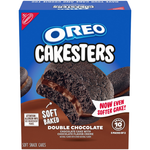 Cakesters Double Chocolate Soft Snack Cakes, Snack Packs G5